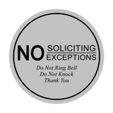 Signs ByLITA Circle No Soliciting No Exceptions Sign