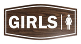 Signs ByLITA Fancy Girls (female bathroom icon) Sign with Adhesive Tape, Mounts On Any Surface, Weather Resistant, Indoor/Outdoor Use