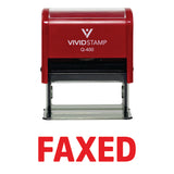Red Simple FAXED Self-Inking Office Rubber Stamp