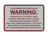 Signs ByLITA Classic Framed California Proposition 65 Sign Alcoholic Beverages