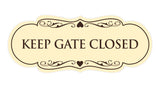 Signs ByLITA Designer Keep Gate Closed Sign