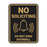 Portrait Round No Soliciting Do Not Ring Doorbell Wall or Door Sign