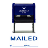 Blue Mailed With By Date Line Self Inking Rubber Stamp