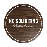 Signs ByLITA Circle No Soliciting Neighbors Welcome Sign