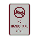 Portrait Round No Handshake Zone Sign