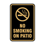 Portrait Round No Smoking On Patio Sign