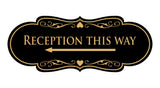 Designer Reception This Way Left Arrow Wall or Door Sign