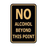 Signs ByLITA Portrait Round no alcohol beyond this point Sign
