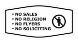 Fancy No Sales, No Religion, No Flyers, No Soliciting Wall or Door Sign