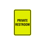 Portrait Round Private Restroom Sign with Adhesive Tape, Mounts On Any Surface, Weather Resistant