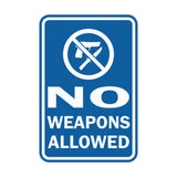 Portrait Round No Weapons Allowed Sign