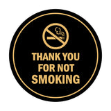 Signs ByLITA Circle Thank you for not smoking Sign with Adhesive Tape, Mounts On Any Surface, Weather Resistant, Indoor/Outdoor Use