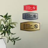 Fancy No Sales, No Religion, No Flyers, No Soliciting Wall or Door Sign