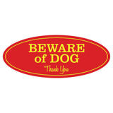 Oval BEWARE OF DOG Thank You Sign