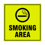 Square Smoking Area Sign with Adhesive Tape, Mounts On Any Surface, Weather Resistant