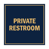 Square Private Restroom Sign with Adhesive Tape, Mounts On Any Surface, Weather Resistant