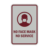 Signs ByLITA Portrait Round No Face Mask No Service Sign