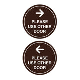 Signs ByLITA Circle Please Use Other Door Sign Set with Adhesive Tape, Mounts On Any Surface, Weather Resistant, Indoor/Outdoor Use