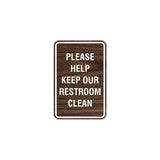 Portrait Round Please Help Keep Our Restroom Clean Sign