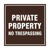 Square Private Property Sign with Adhesive Tape, Mounts On Any Surface, Weather Resistant