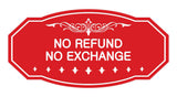 Victorian No Refund No Exchange Sign