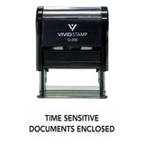 Black TIME SENSITIVE DOCUMENTS ENCLOSED Self Inking Rubber Stamp