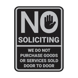 Portrait Round No Soliciting We Do Not Purchase Goods or Services Sold Door to Door Wall or Door Sign