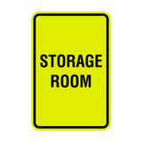 Yellow / Black Portrait Round Storage Room Sign