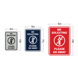 Portrait Round No Soliciting Please Go Away Wall or Door Sign