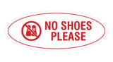 Oval No Shoes Please Sign