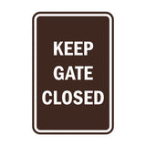 Portrait Round Keep Gate Closed Sign