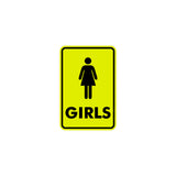 Signs ByLITA Portrait Round Girls (female bathroom icon) Sign with Adhesive Tape, Mounts On Any Surface, Weather Resistant, Indoor/Outdoor Use