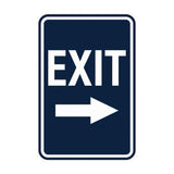 Portrait Round Exit Right Arrow Sign with Adhesive Tape, Mounts On Any Surface, Weather Resistant