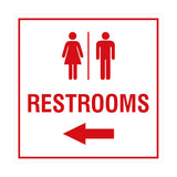 Signs ByLITA Square Restrooms left arrow Sign
