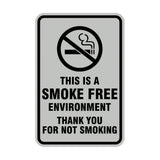 Signs ByLITA Portrait Round This is a Smoke Free Environment Thank you for not smoking Sign