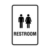 Portrait Round Unisex Restroom Sign with Adhesive Tape, Mounts On Any Surface, Weather Resistant