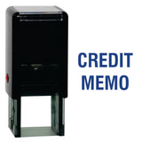 Blue Square Credit Memo Self Inking Rubber Stamp