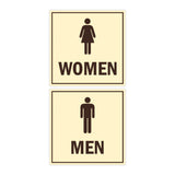 Square men women sign set with Adhesive Tape, Mounts On Any Surface, Weather Resistant