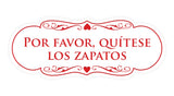 Signs ByLITA Designer Spanish Por favor, quítese los zapatos Sign