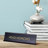 HEAD HONCHO - Black Desk Name Plate for Boss